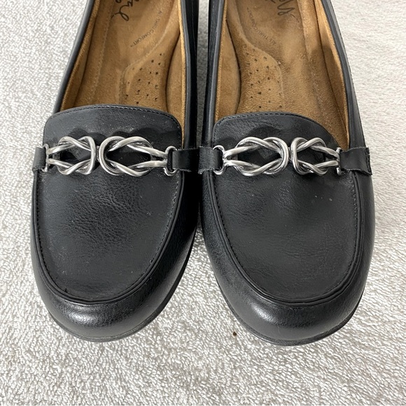 Natural Soul Black Faux Leather Slip On Loafers Flats 8.5W - Picture 11 of 13
